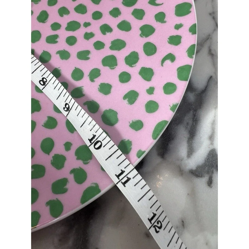 IKEA Plate Pink green platter dish 11